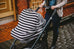 Black & White Stripe Car Seat Cover