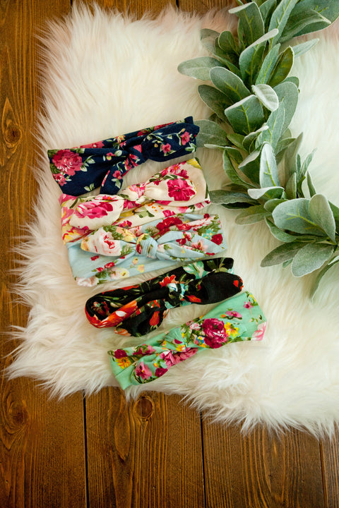 Floral Nylon Knot Headbands