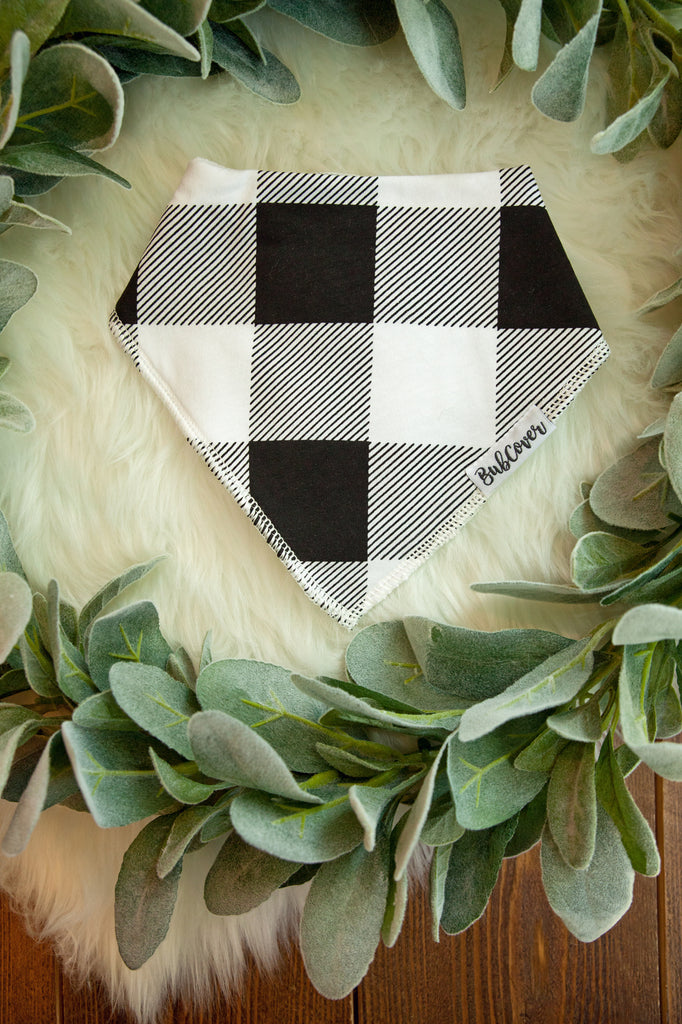 Black and White Plaid Bib