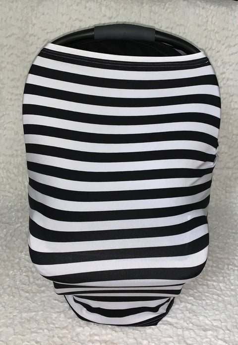 Black & White Stripe Car Seat Cover